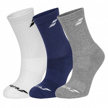 Babolat Socks 3P White / Estate Blue / Grey